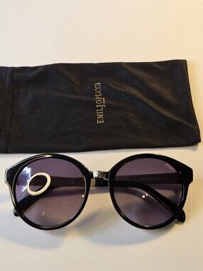 Emilio Pucci Black Frame Sunglasses with Purple Lenses Authentic
